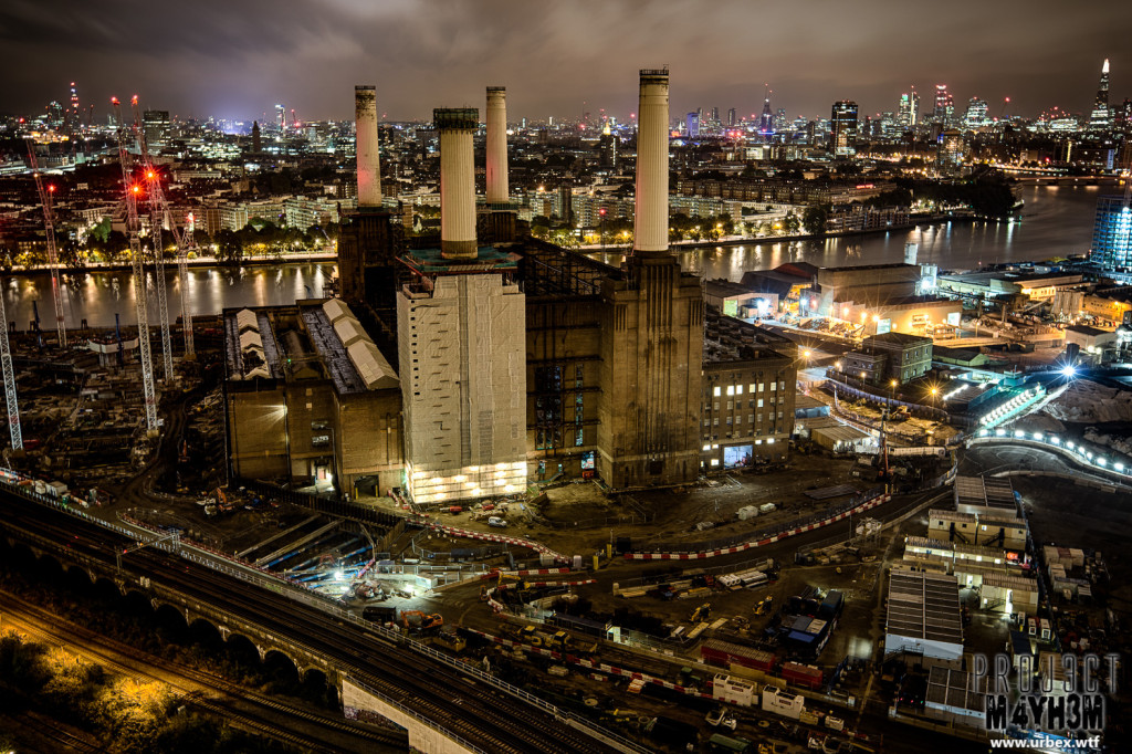 London Rooftops - Battersea Powestation at night