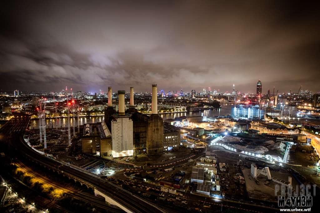 London Rooftops - Battersea Powestation at night