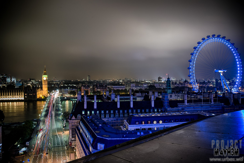 London Rooftops - The Palace of Westminster & The London Eye at night