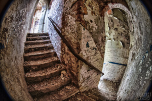 Stairway Fisheye - Lincolnshire County Pauper Lunatic Asylum