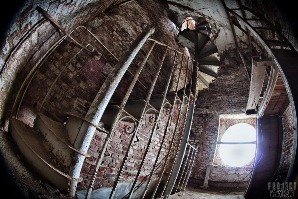 Castle Miranda aka Château Noisy - Iron spiral staircase to the clock tower