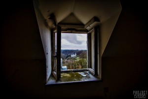 Castle Miranda aka Château Noisy - View of Castle of Vêves from an upper window