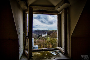 Castle Miranda aka Château Noisy - View of Castle of Vêves from an upper window