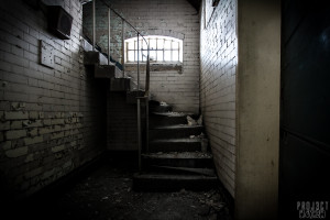 Sheffield Crown Court - Staircase from the cell block to Court Room No.1